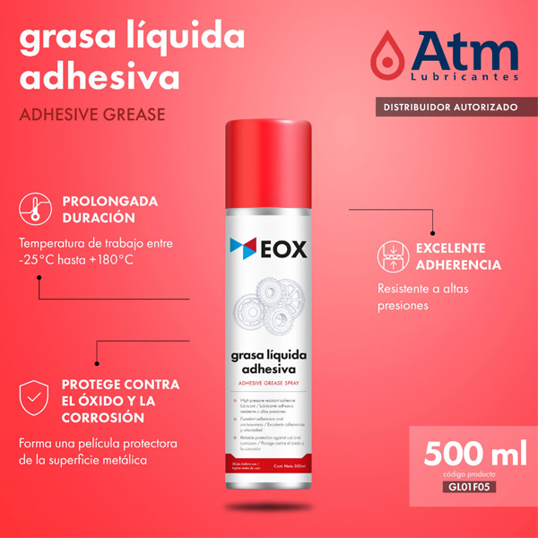 Grasa Líquida Adhesiva 500 ml | Lubricante líquido | Con propiedades  anticorrosión y antidesgaste | Grasa en Aerosol - 1
